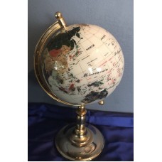 28” Circumference Semi Precious Stones Gemstones World Globe With Brass Stand   232812369296